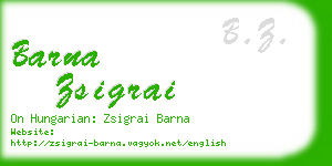 barna zsigrai business card